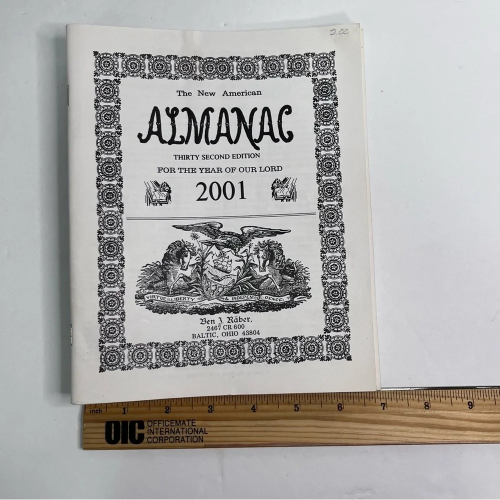 1990 1999 2000 2001 NEW AMERICAN ALMANAC‎ Ben Raber  Baltic Ohio Amish English